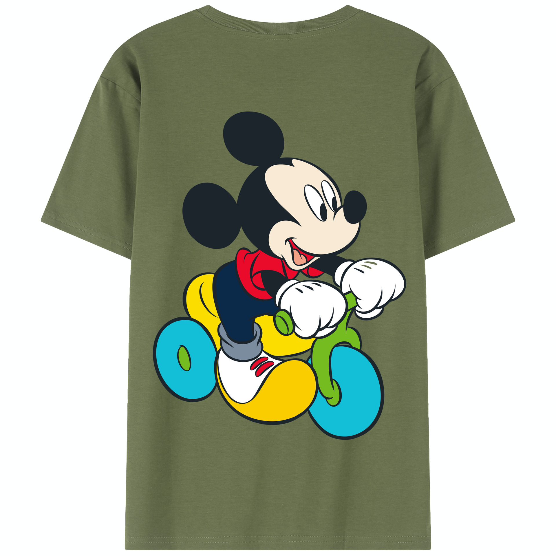 （画像用） ミッキーマウス Mickey Mouse 綿100％半袖Tシャツ（背面プリント）